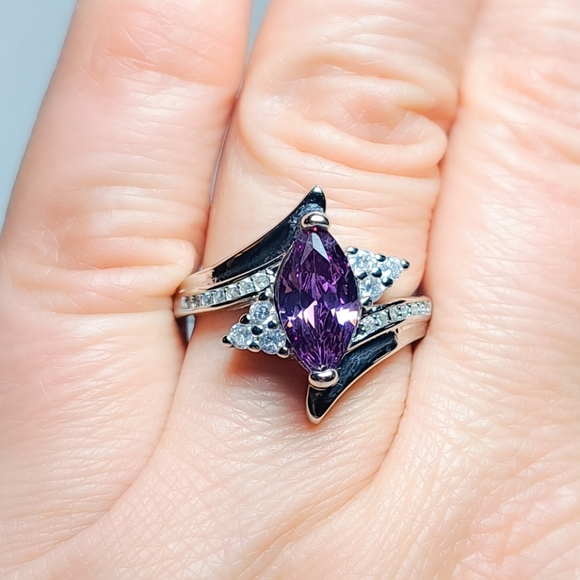 🎀925 Marquise Amathyst Ring - Picture 7 of 7